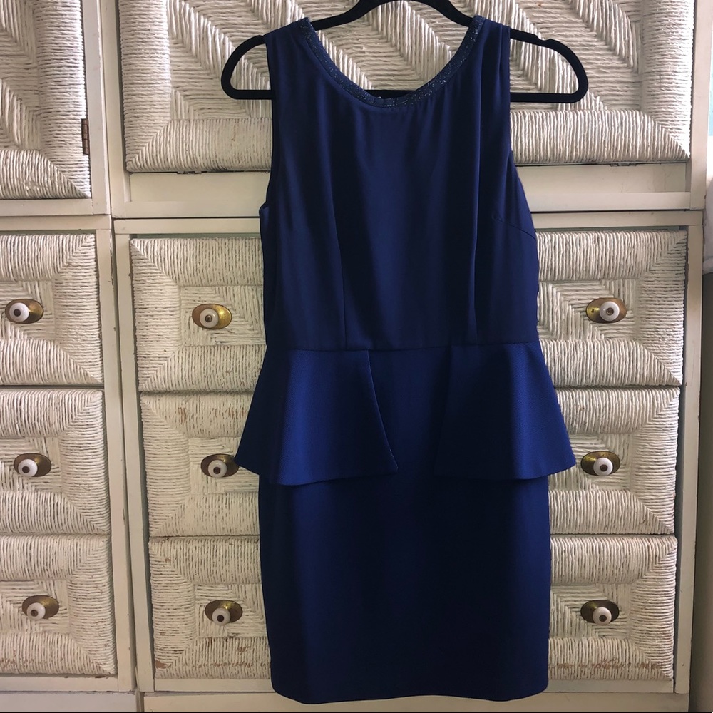 Blue peplum dress
